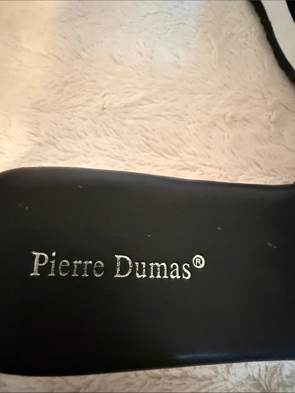 Pierre Dumas Womens Black Platform Slide Sandals Tortoiseshell Buckle Size 10‎